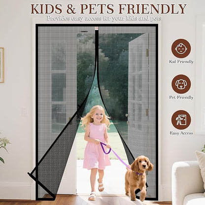 Yotache Magnetic Screen Door Fits Door Size 62 x 82, Screen Size 64" x 83"