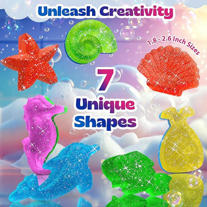Pinwheel Crafts DIY Soap Making Kit for Kids Ages 5 6 7 8-12+ with Molds, Scents, Dye, Glitter, Foaming Net - Sealife Soap Making Kits for Adults Beginners Great for Science Projects and Crafts