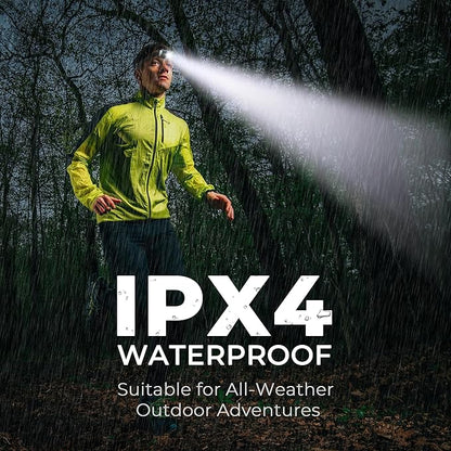 Rechargeable Headlamp Flashlight,Super Bright LED Head Torches,Sensor Control, 6 Light Settings, IPX5 Waterproof & Lightweight, Ideal for Camping, Running & Hiking Outdoor (2, Black)