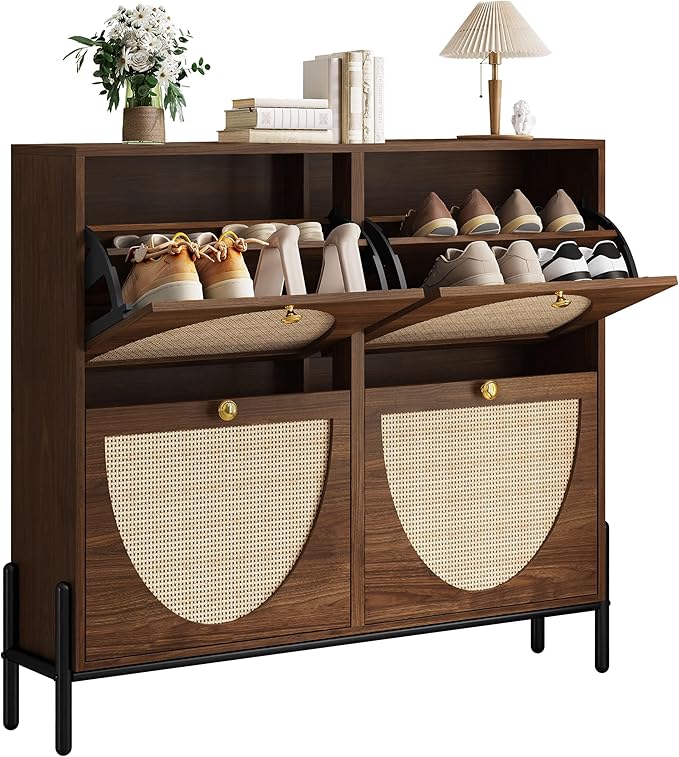 IRONCK Rattan Shoe Cabinet Storage