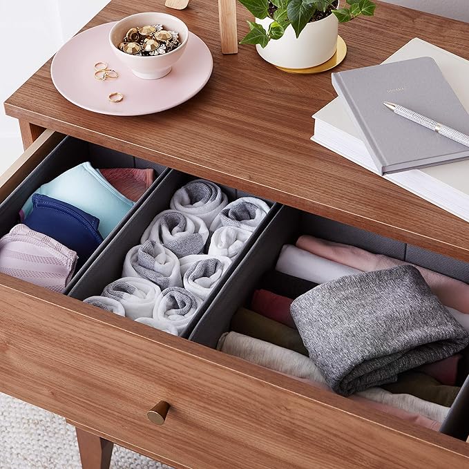 Amazon Basics Collapsible Cloth Drawer Organizer Boxes