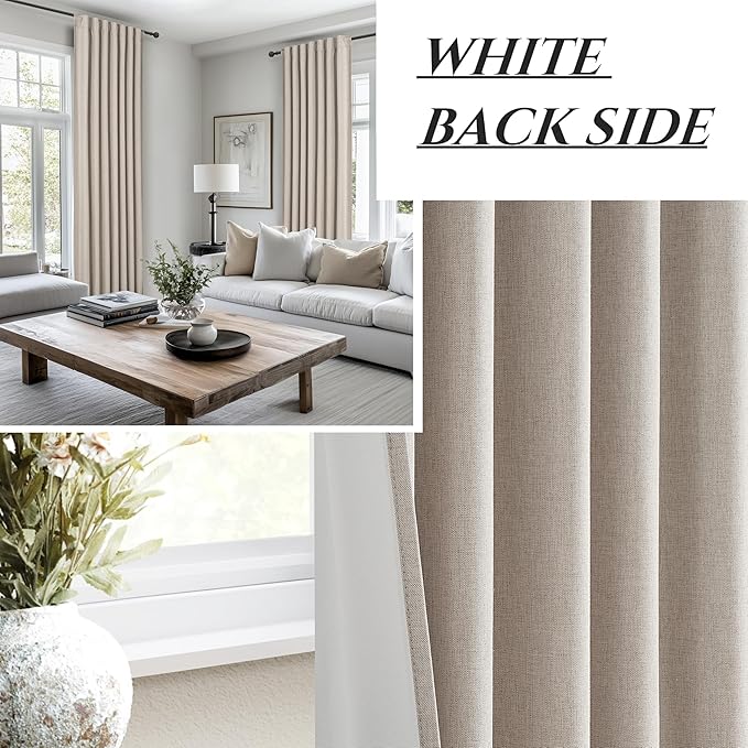 Grey Flax Taupe Short Small Window Room Darkening Curtains 54 Inches Long