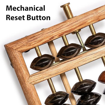 Yellow Mountain Imports Vintage Style Wooden Abacus - 13.9 Inches (35.3 Centimeters) - Professional 17 Column Soroban Calculator with Reset Button - Made
