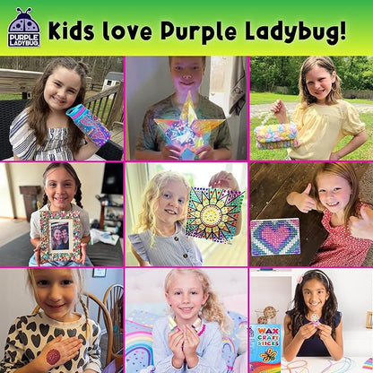 PURPLE LADYBUG 150 Rainbow Scratch Art Mini Notes - Stocking Stuffers for Kids, Arts and Crafts Supplies, Fun & Colorful Scratch Paper for Girls, Kids & Teens Gift, Classroom School Supplies