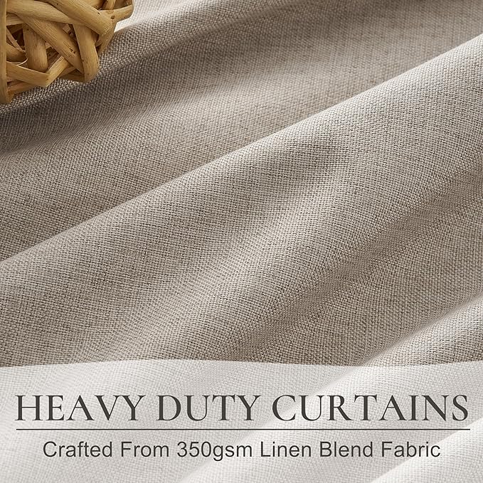 Grey Flax Taupe Short Small Window Room Darkening Curtains 54 Inches Long
