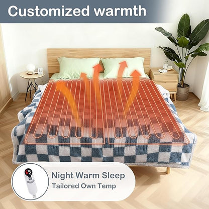 Electric Heated Blanket Full Size 72"×84"