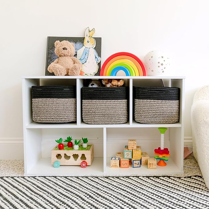 NaturalCozy Storage Cubes 9”x9”x7”Cotton Rope Woven Baskets
