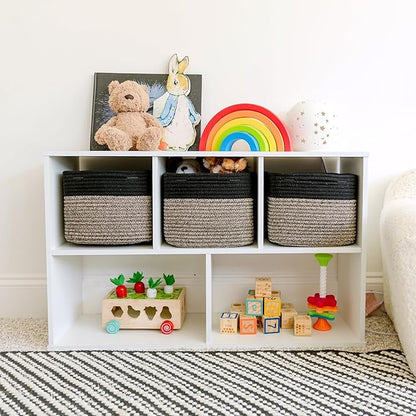 NaturalCozy Storage Cubes 9”x9”x7”Cotton Rope Woven Baskets