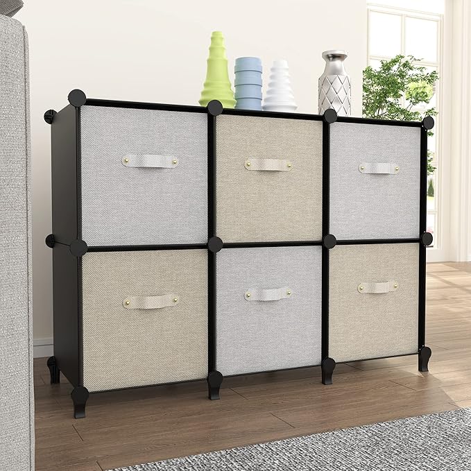 6-Cube Storage Organizer, Closet Organizer Storage Cabinet Shelf Bookcase