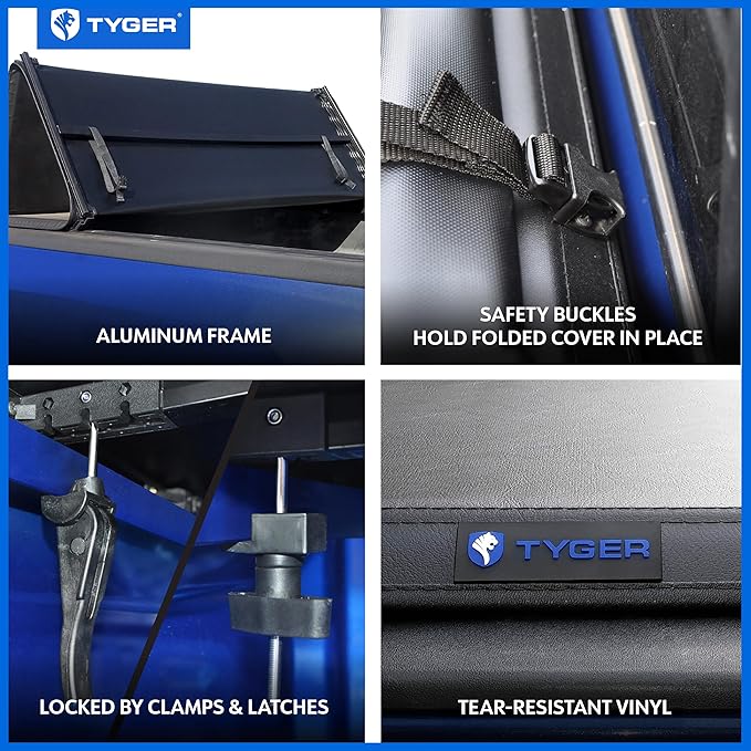 Tyger Auto T3 Soft Tri-Fold Truck Bed Tonneau Cover Compatible with 2014-2018 Chevy Silverado / GMC Sierra 1500; 2015-2019 2500HD 3500HD; 2019 LD/Limited Only | Fleetside 6'6" Bed (78") | TG-BC3C1007