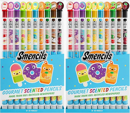Graphite Smencils (2 Pack) - HB #2 Patented Gourmet Scented Pencils, 10 Count, Gifts for Kids, School Supplies