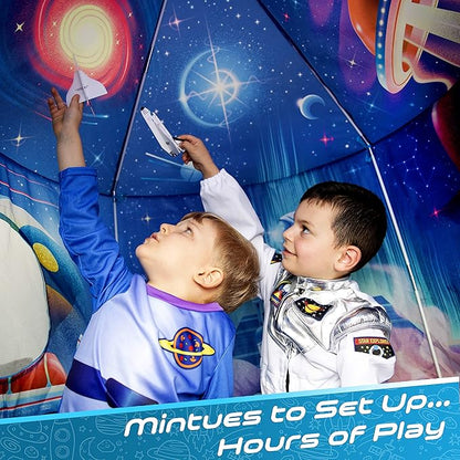 W&O Rocket Ship Play Tent with Blast Off Button - Ultimate Spaceship Tent with Captivating Space Sounds - Perfect for Indoor & Outdoor Adventures