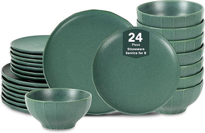 Stone Lain Rio 24-Piece Dinnerware Set Stoneware, Green
