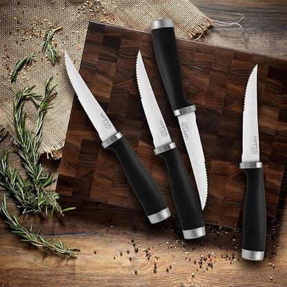 Hampton Forge Epicure–4PieceSteak KnifeSet–Black