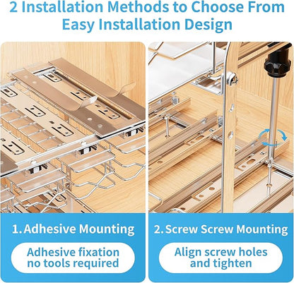BOIVSHI Spice Rack Organizer, Heavy Duty Vertical Spice Rack Pull Out