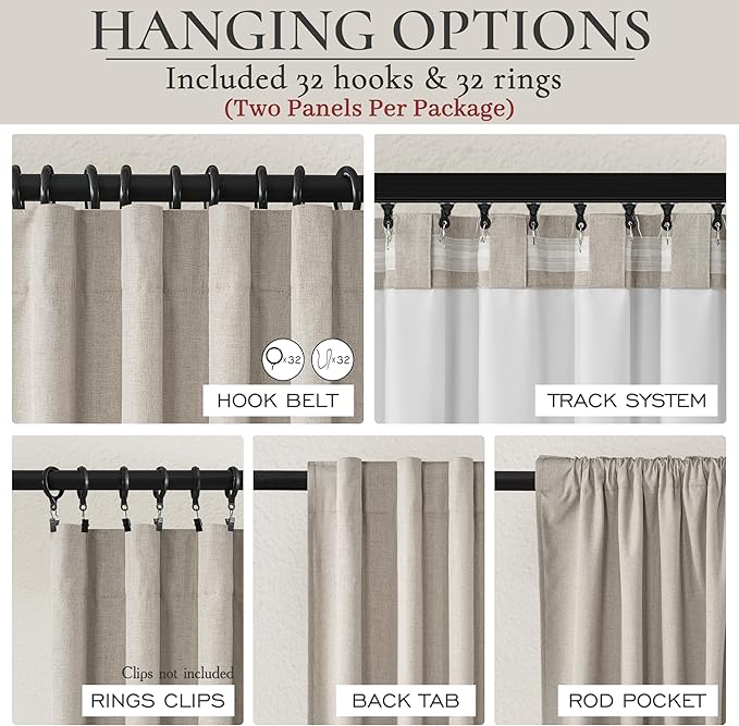 Grey Flax Taupe Short Small Window Room Darkening Curtains 54 Inches Long