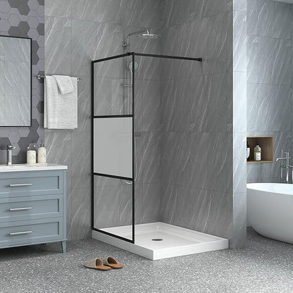 Goodyo Shower Door 34“ X 72” Fixed Frost Tempered Glass Shower Screen Panel