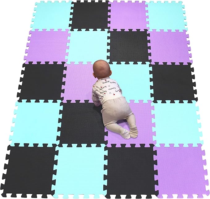 YIMINYUER® 20 Tiles (30cm×30cm×1cm Each Tile) Baby Soft Puzzle Play Mats, Kids Thick EVA Foam Floor, Toddlers & Children's Soft Interlocking Mat R04R08R11G301020