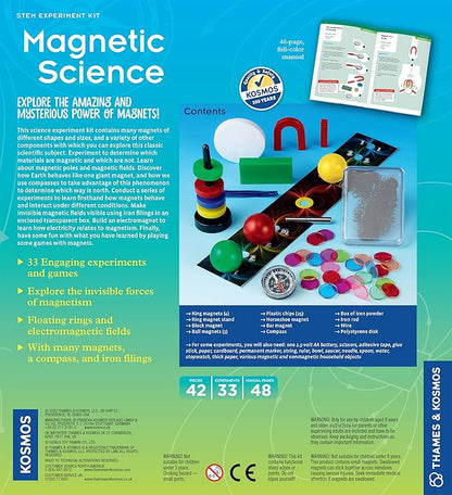 Thames & Kosmos Magnetic Science | 33 STEM Experiments | Ages 8+ | Learn About Earth’s Magnetic Poles | Discover How Invisible Magnetic Fields Work | Full-Color 48-Page Manual