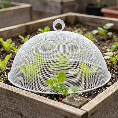 MAGICLULU 2-Pack Metal Mesh Food Covers, 11.8-Inch Net Dome Plate Fly Tents