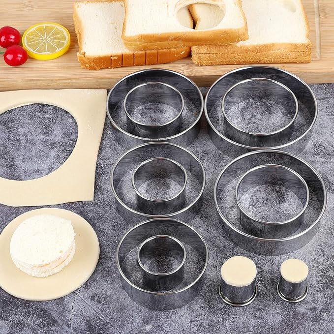 Round Cookie Cutters Set 12 Pieces Bistcuit Cookie Cutters Circle Pastry