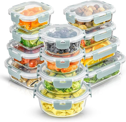 JoyJolt 24pc Borosilicate Glass Storage Containers