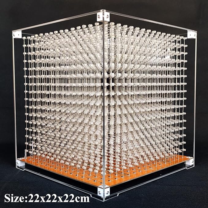 MINI 3D Led Cube DIY Electronics Kit Soldering Project Kit (3D16MINI-CASE-6PS)