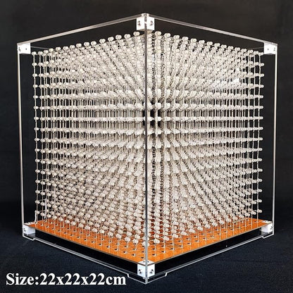 MINI 3D Led Cube DIY Electronics Kit Soldering Project Kit (3D16MINI-CASE-6PS)