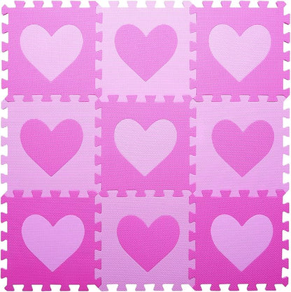 Coolcandy Baby Play Mat Without Fence, 9Pcs Interlocking Puzzle Floor Mat, 0.4" Thick Non-Toxic EVA Foam Play Mat, for Infants & Toddlers 3-36 Months, Soft Puzzle Tiles for Play Areas