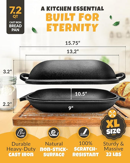 CRUSTLOVE Cast Iron Bread-Pan