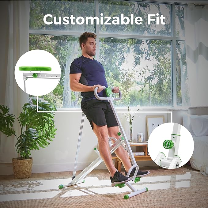 Sunny Health & Fitness Smart Row-N-Ride Glute & Leg Trainer, Foldable Squat