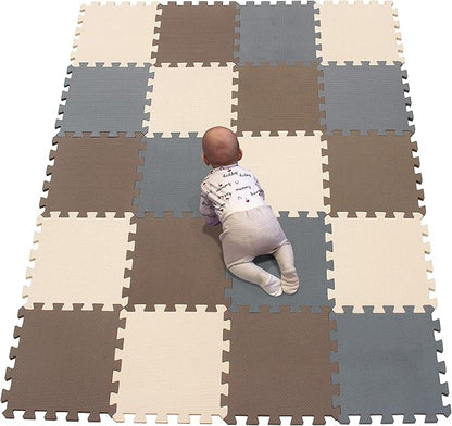 YIMINYUER® 20 Tiles (30cm×30cm×1cm Each Tile) Baby Soft Puzzle Play Mats, Kids Thick EVA Foam Floor, Toddlers & Children's Soft Interlocking Mat R06R10R12G301020