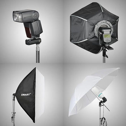 EMART 8.5 Ft Light Stand for Photography, 2 Pack Portable Photo Video Lighting Tripod for Speedlight, Flash, Softbox, Strobe, Camera, Selfie, Photographic Portrait