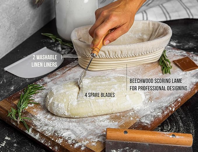 KooK Dutch Oven with Lid, Enameled Cast Iron Bread Baker, Dual Handles