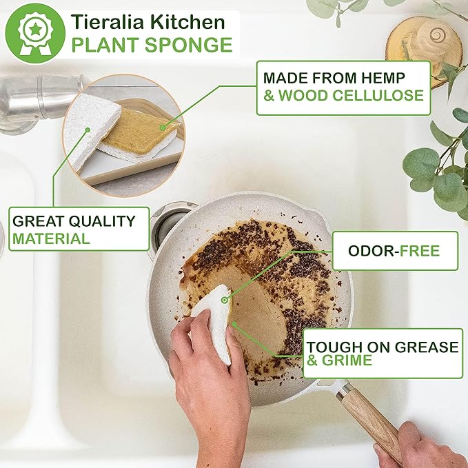 Tieralia Bamboo Dish Brush Gift Set – 5-Piece Kitchen Cleaning Set