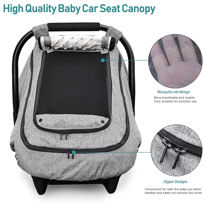 Waterproof Baby Car Seat Cover，YVMVDV Patented Cold Weather Carseat Cover for Babies,Infant Car Seat Cover Canopy for Boy Girls,Windproof Car Seat Canopy for Boys & Girls, Keeps Babies Warm
