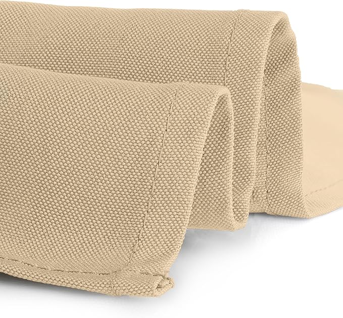 Gee Di Moda Rectangle Tablecloth - 60 x 102 Inch Beige Table Cloth for 6 Foot Rectangle Table - Heavy Duty Washable Fabric - for 6 Ft Buffet Table, Holiday Party, Dinner, Wedding & Baby Shower