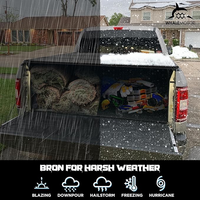 Hard Folding Truck Bed Tonneau Cover Compatible with Dodge Ram 1500(2002-2026), 2500&3500(2003-2026) 8 ft Long Box w/o Rambox, Tri Fold Style