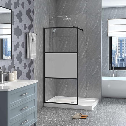 Goodyo Shower Door 34“ X 72” Fixed Frost Tempered Glass Shower Screen Panel