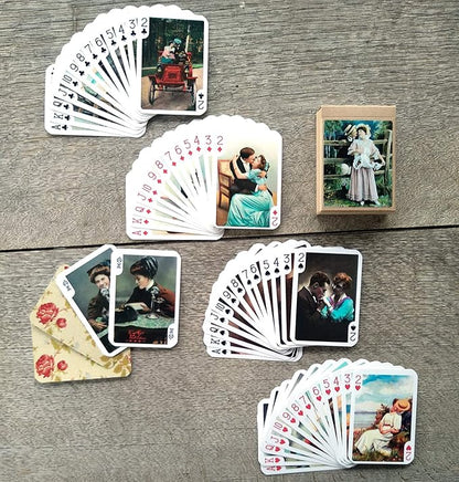 Valentine Day Love Photos Playing Cards (Poker Deck 54 Cards All Different) Vintage Retro Love Couple Colored Photos Funny Scenes Greeting Cards