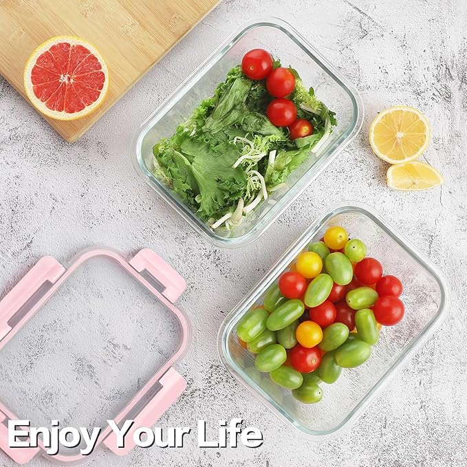 10 Pack Borosilicate Glass Meal Prep Containers