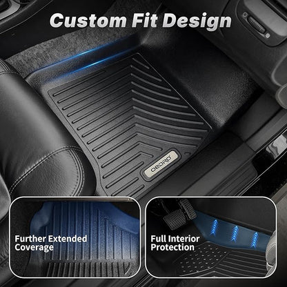 OEDRO Floor Mats & Cargo Liner Fit for Toyota 4Runner 2013-2024(Only 5 Seater, Not Fit 7 Seats), Custom Fit TPE All Weather Floor Liners for 4Runner Accessories, 1st & 2nd Row Car Mats Full Set, Black