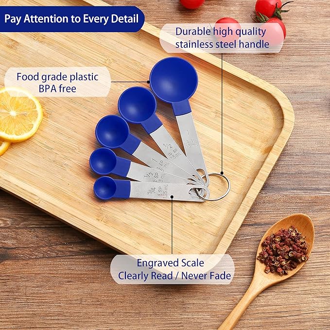 Measuring Cups and Spoons Set of Huygens Kitchen Gadgets 10 Pieces, Stackable