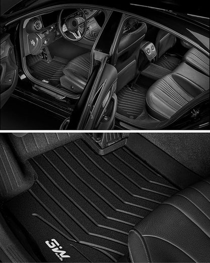 3W Floor Mats for Benz E-Class 2017-2023 Sedan & Wagon Only, E300/E350/E400/E43 AMG/E450/E53 AMG/E550/E63 AMG S TPE All Weather Floor Liner, 1st&2nd Row Full Set Car Liners Black