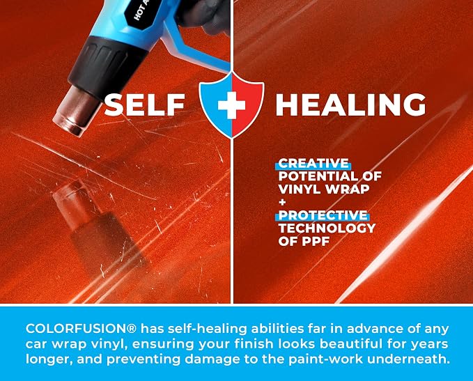 ColorFusion PPF by VViViD, Gloss Evil Red Dry Apply PPF Vinyl Car Wrap Roll 10ft x 5ft