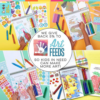 Bright Stripes Richard Scarry Busy World Art on The Go Travel Kit for Kids| Preschool Coloring & Activity Set Ages 3+| 50 Pages,Stickers & Crayons|Creative On-The-Go Fun for Toddlers & Young Children