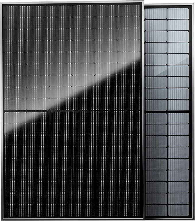 EPOCH 400W Bifacial Solar Panels,N-Type Class A 12/24 Volt Monocrystalline Solar Panel, High-Efficiency Waterproof Solar Module for RV Camping, Boat, Marine,Off-Grid