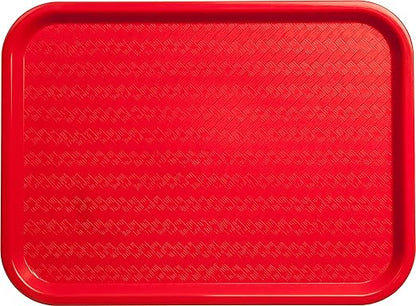 Carlisle FoodService Products CT121605 Café Standard Cafeteria / Fast Food Tray, 12" x 16", Red