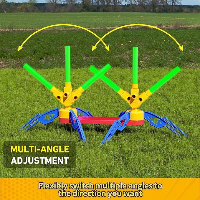 Multi-Color Rocket Launcher for Kids - Foam Blaster Set with 10 Rockets, Soars Up to 100 Feet - Birthday & Christmas Toys for Boys & Girls Age 3-12