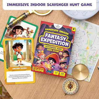 Fantasy Expedition – Immersive Indoor Scavenger Hunt Card Game for Kids Ages 4, 5, 6, 7, 8, 9 – Creative, Educational Gifts for Boys, Girls & Families